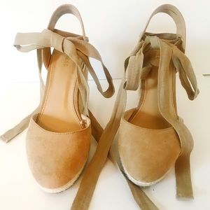 Express | Faux Suede Tan Espadrilles